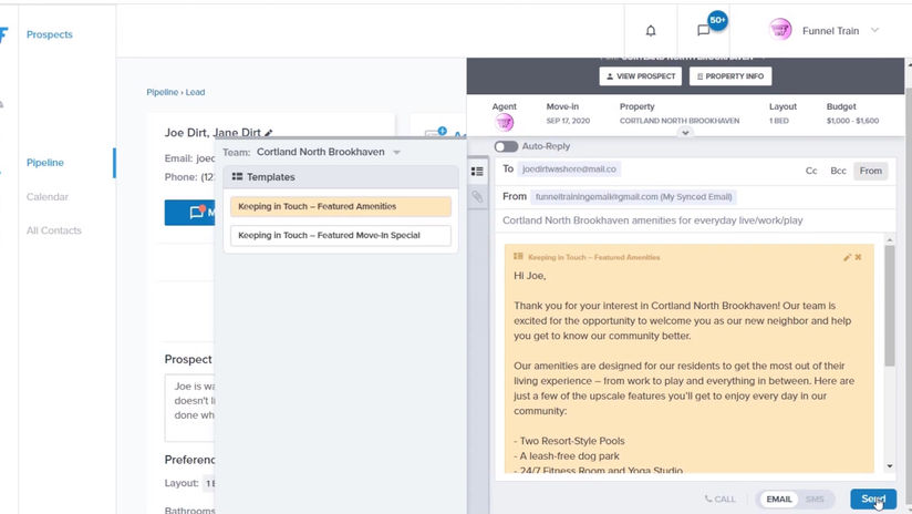 FUNNEL - Sending Messages and Texts